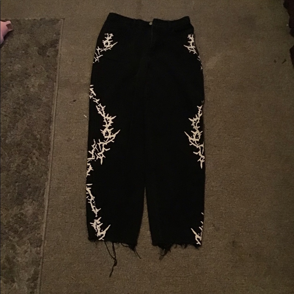 Black barb wire jeans